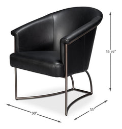Nagel Black Distilled Leather Chair - Ornate Home