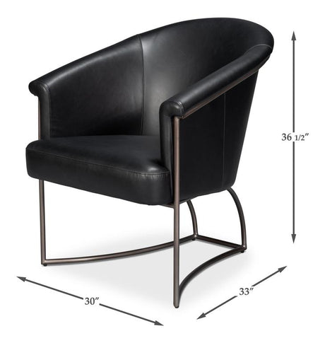 Nagel Black Distilled Leather Chair - Ornate Home