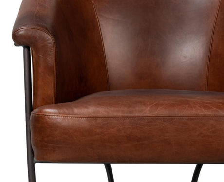 Nagel Brown Distilled Leather Chair - Ornate Home