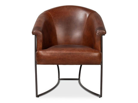 Nagel Brown Distilled Leather Chair - Ornate Home