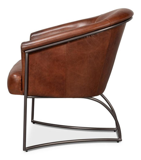 Nagel Brown Distilled Leather Chair - Ornate Home