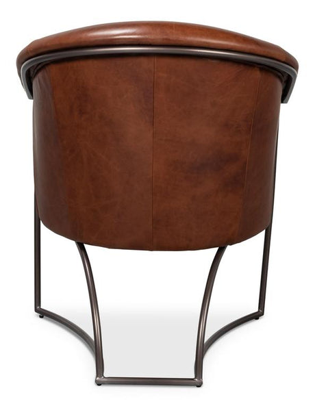 Nagel Brown Distilled Leather Chair - Ornate Home