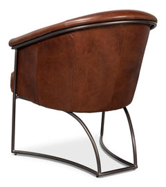 Nagel Brown Distilled Leather Chair - Ornate Home
