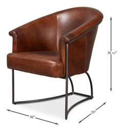 Nagel Brown Distilled Leather Chair - Ornate Home