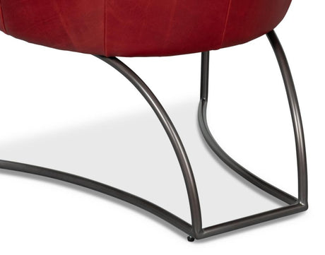 Nagel Red Distilled Leather Chair - Ornate Home