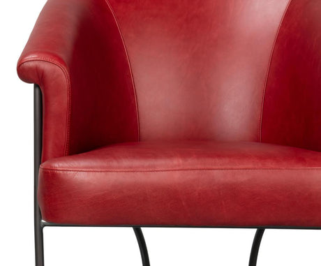 Nagel Red Distilled Leather Chair - Ornate Home