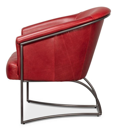 Nagel Red Distilled Leather Chair - Ornate Home