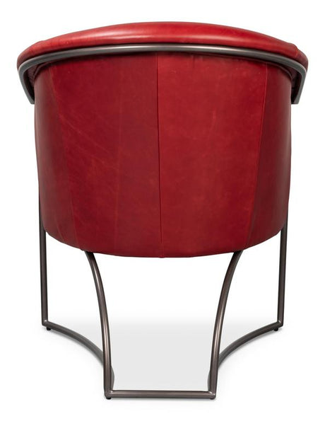 Nagel Red Distilled Leather Chair - Ornate Home
