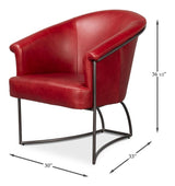 Nagel Red Distilled Leather Chair - Ornate Home