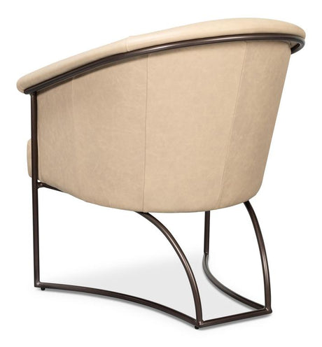 Nagel White Distilled Leather Chair - Ornate Home