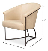 Nagel White Distilled Leather Chair - Ornate Home