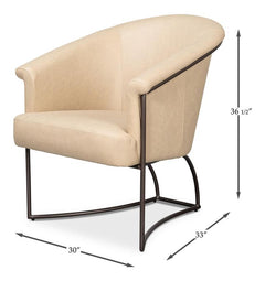 Nagel White Distilled Leather Chair - Ornate Home