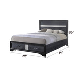 Naima Black Eastern King Bed - Ornate Home