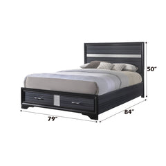 Naima Black Eastern King Bed - Ornate Home