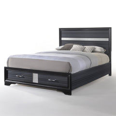 Naima Black Eastern King Bed - Ornate Home