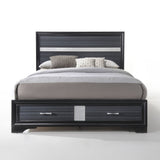 Naima Black Eastern King Bed - Ornate Home
