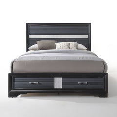 Naima Black Eastern King Bed - Ornate Home