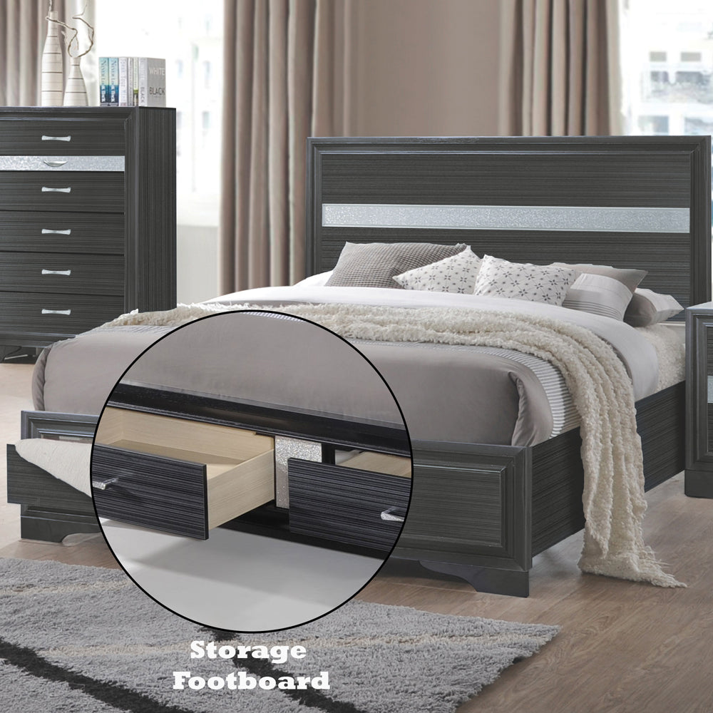 Naima Black Queen Bed - Ornate Home