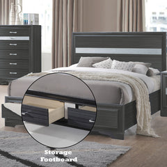 Naima Black Queen Bed - Ornate Home