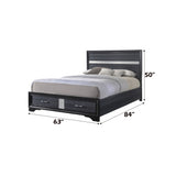 Naima Black Queen Bed - Ornate Home