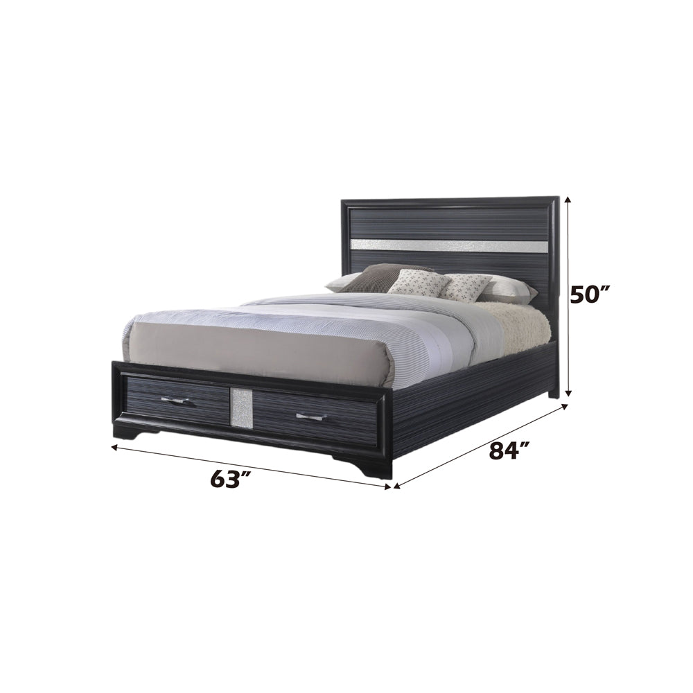 Naima Black Queen Bed - Ornate Home