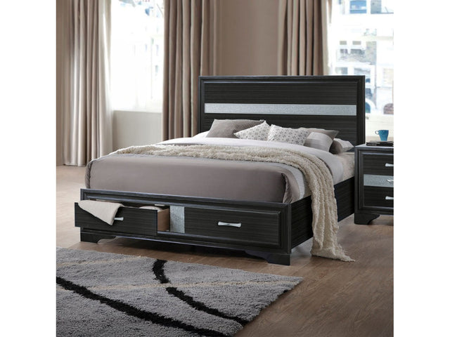Naima Black Queen Bed - Ornate Home