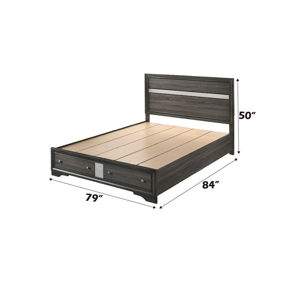 Naima Gray Eastern King Bed - Ornate Home