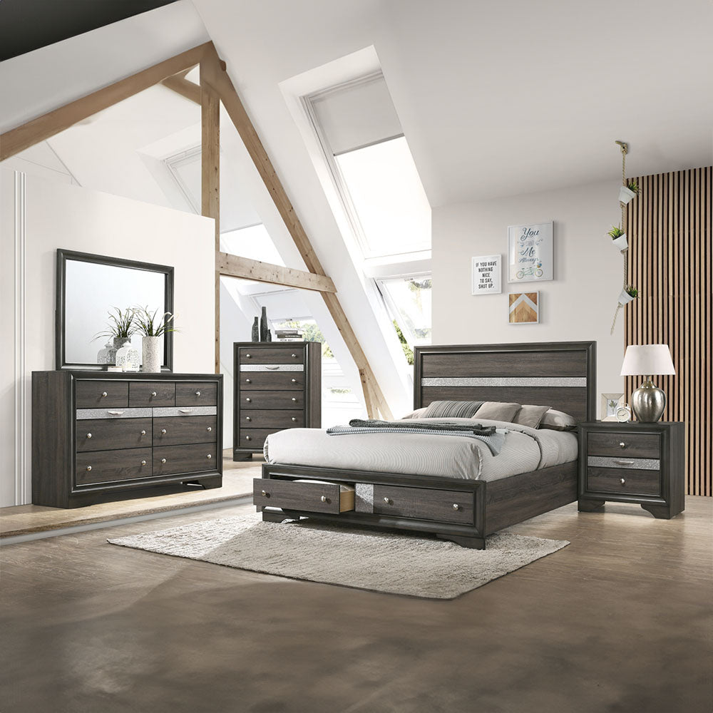Naima Gray Queen Bed - Ornate Home