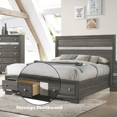Naima Gray Queen Bed - Ornate Home