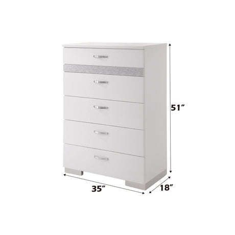 Naima II White High Gloss Chest - Ornate Home