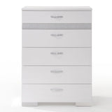 Naima II White High Gloss Chest - Ornate Home