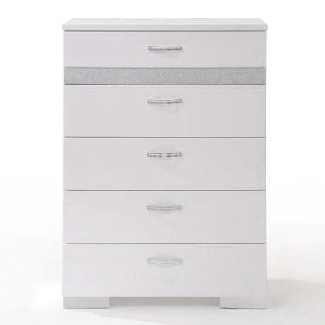 Naima II White High Gloss Chest - Ornate Home