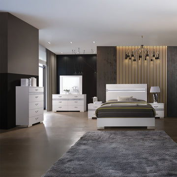 Naima II White High Gloss Dresser - Ornate Home
