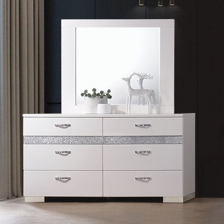 Naima II White High Gloss Dresser - Ornate Home