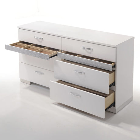 Naima II White High Gloss Dresser - Ornate Home