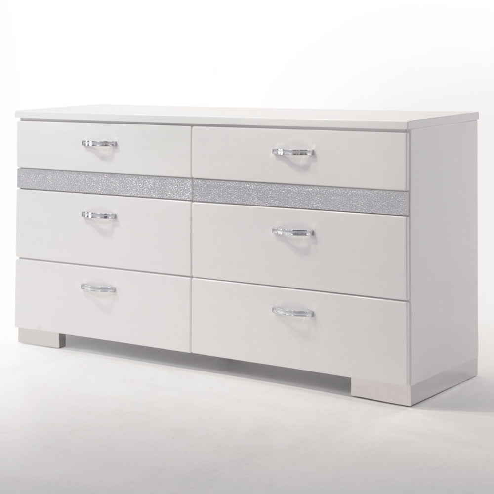 Naima II White High Gloss Dresser - Ornate Home