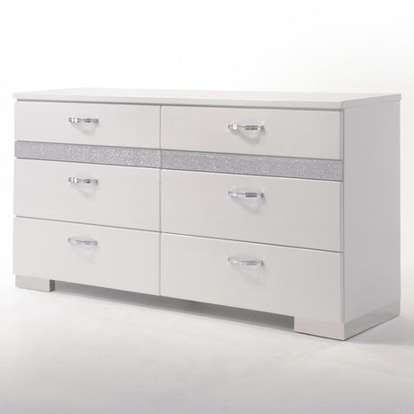 Naima II White High Gloss Dresser - Ornate Home