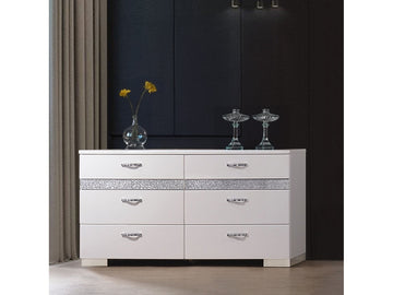 Naima II White High Gloss Dresser - Ornate Home