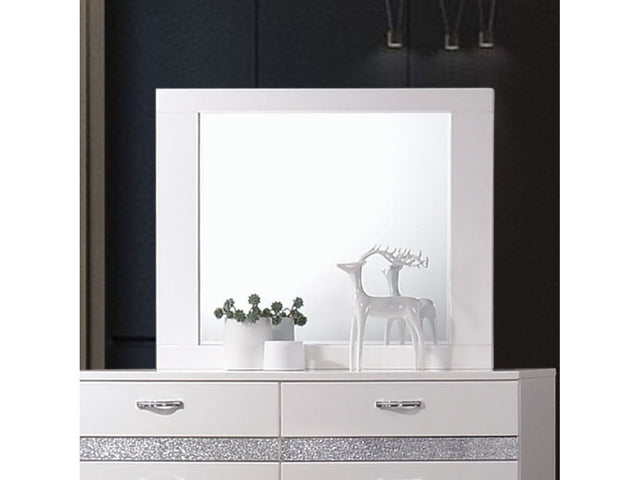Naima II White High Gloss Mirror - Ornate Home