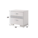 Naima II White High Gloss Nightstand - Ornate Home