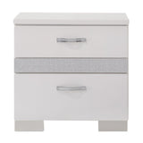 Naima II White High Gloss Nightstand - Ornate Home