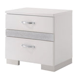 Naima II White High Gloss Nightstand - Ornate Home