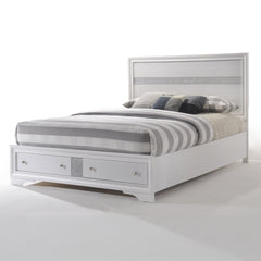 Naima White Eastern King Bed w/ Storage FB - Ornate Home
