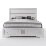 Naima White Eastern King Bed w/ Storage FB - Ornate Home