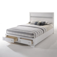 Naima White Eastern King Bed w/ Storage FB - Ornate Home