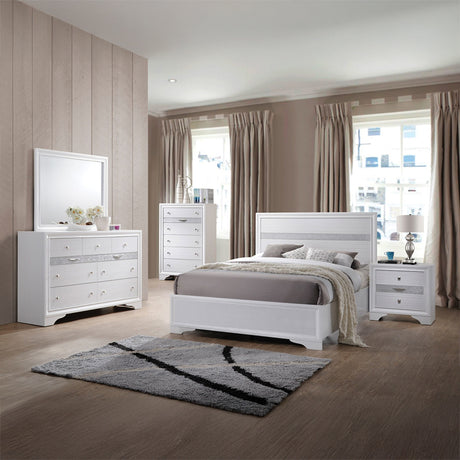 Naima White Full Panel Bed - Ornate Home