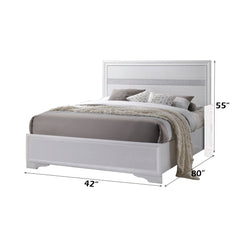 Naima White Full Panel Bed - Ornate Home