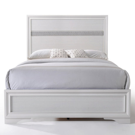 Naima White Full Panel Bed - Ornate Home