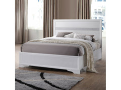 Naima White Full Panel Bed - Ornate Home