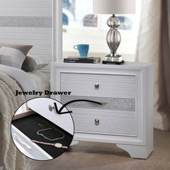 Naima White Nightstand - Ornate Home